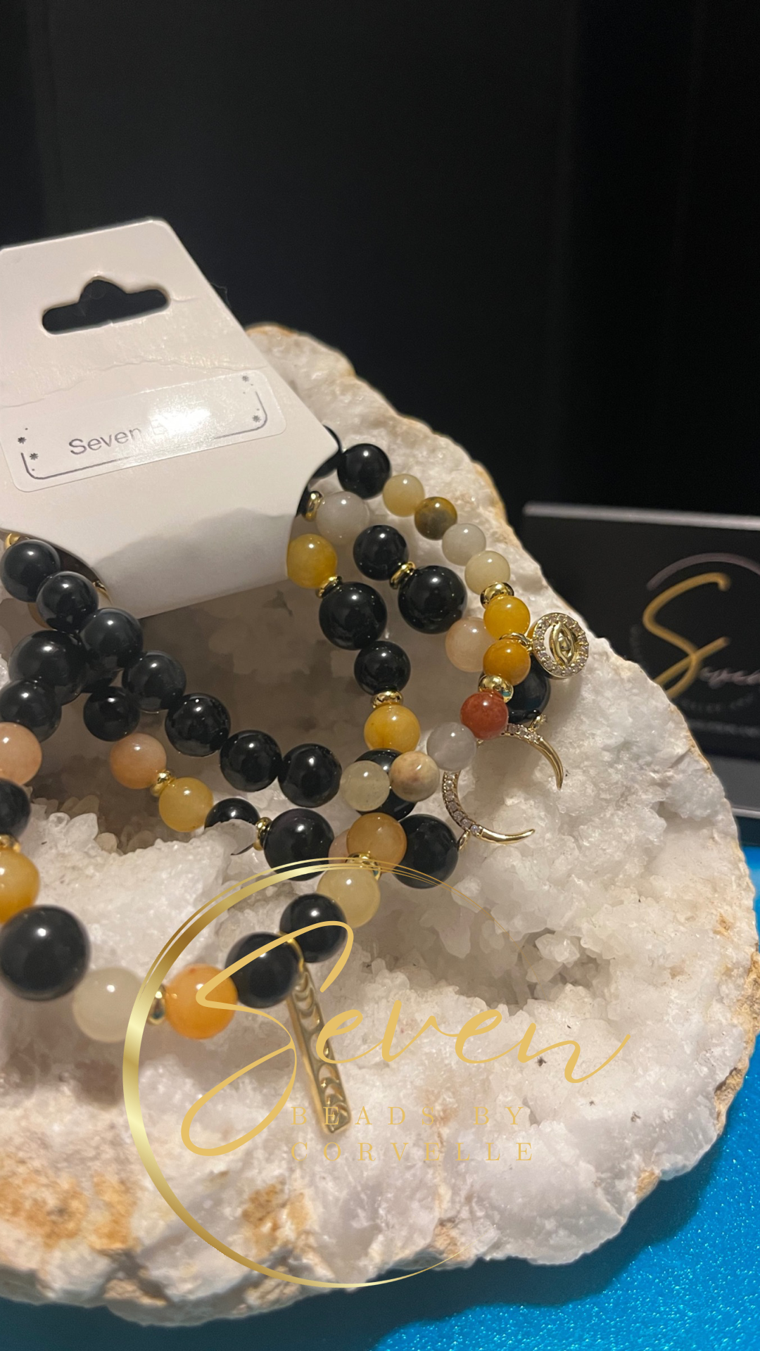 Stackable Crystal Moon Phases Evil Eye Bracelet