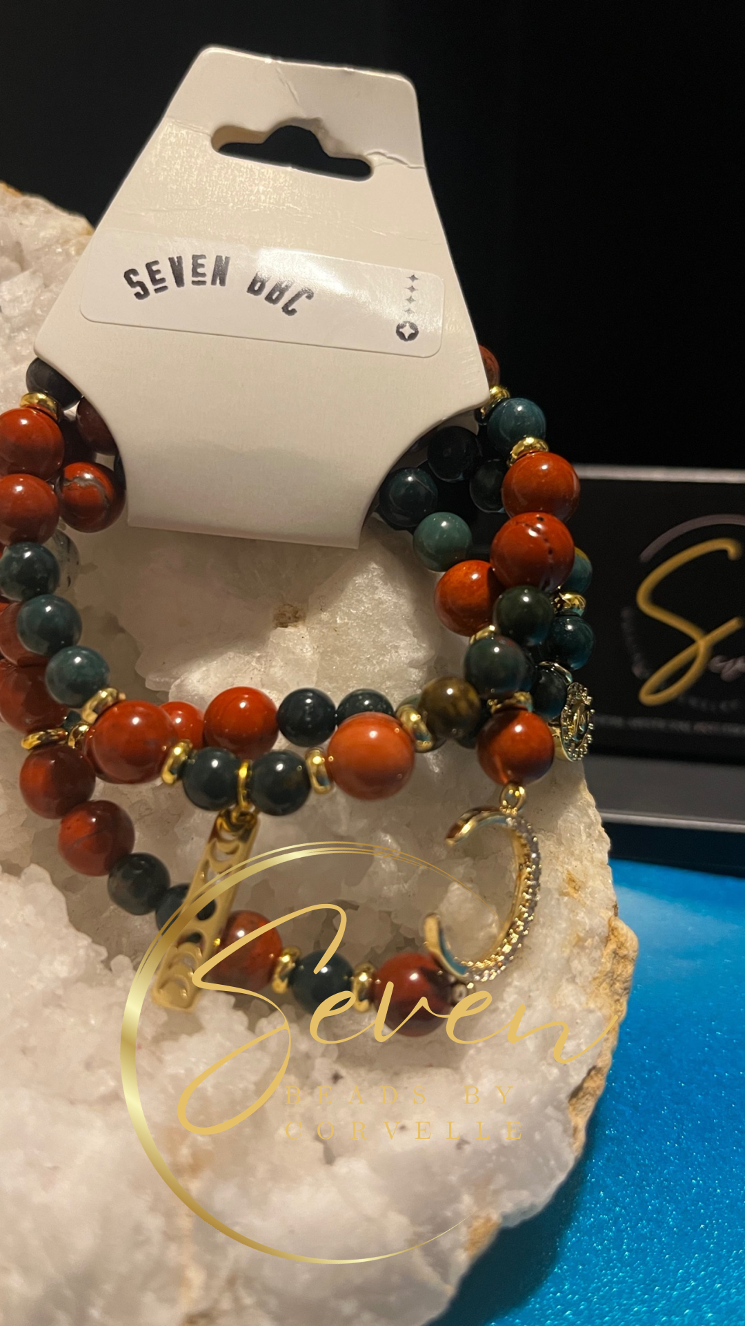 Stackable Crystal Moon Phases Evil Eye Bracelet